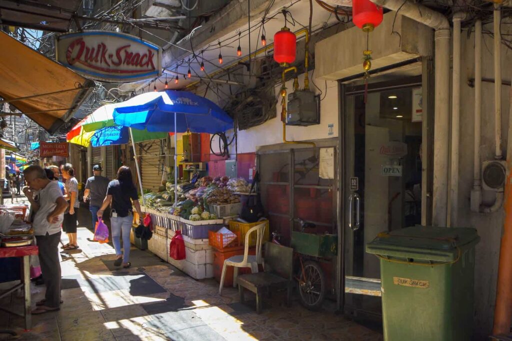 Front of Quik Snack location on side street 