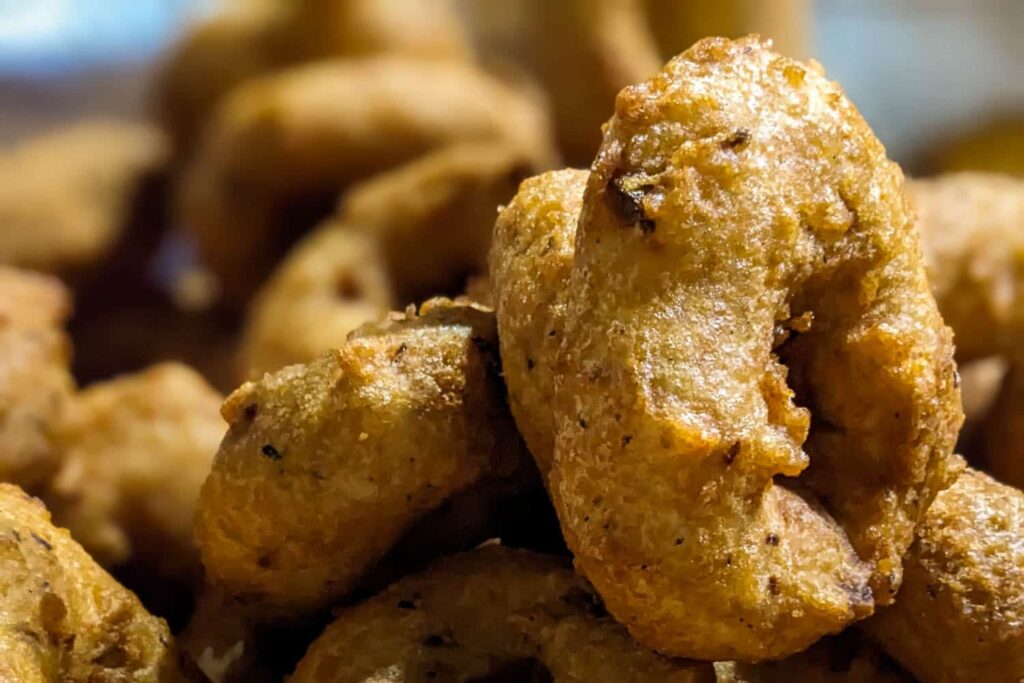 Close up of crispy ulundu vadai Sri Lankan Food